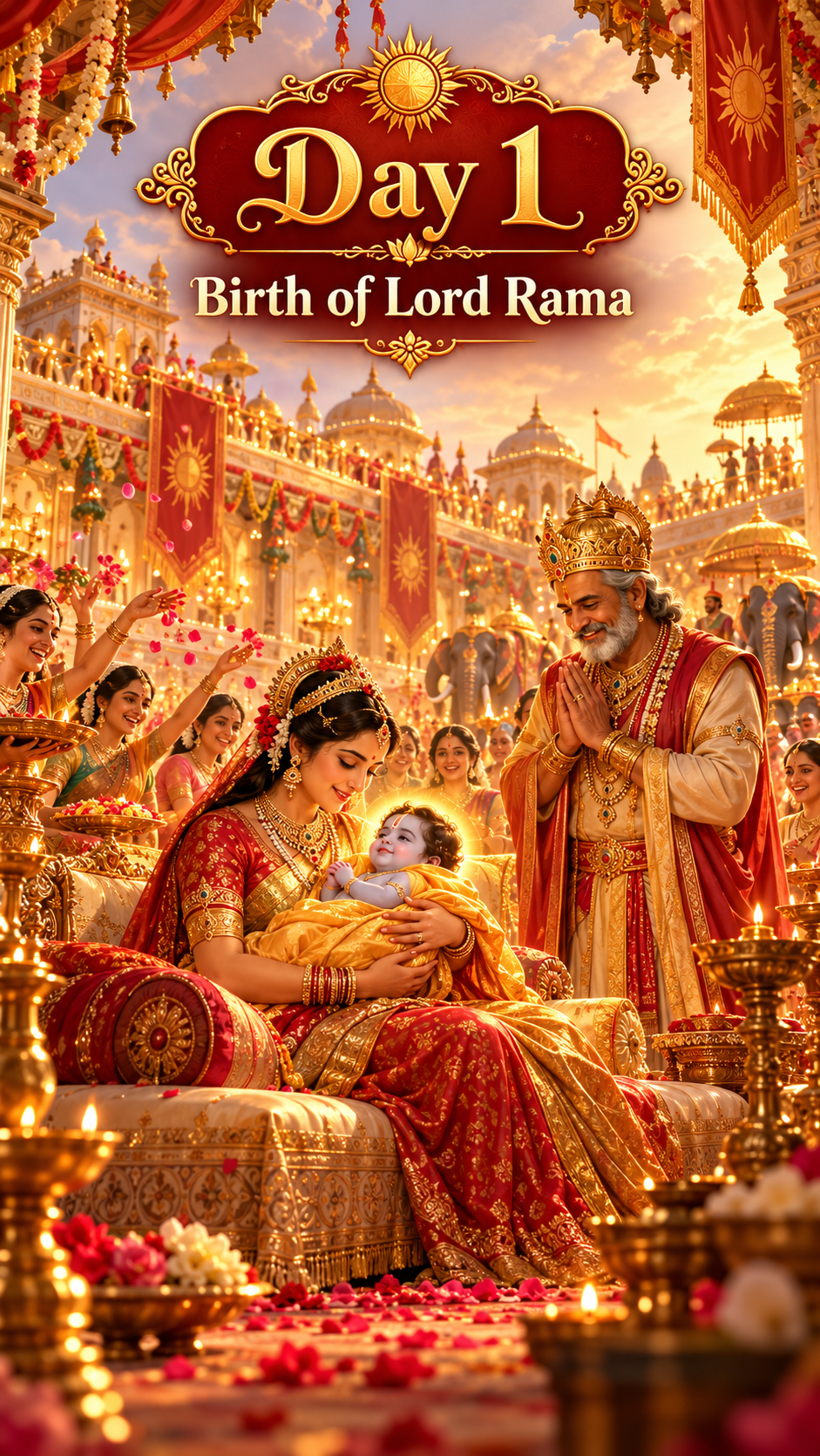 Ramayana story card: Birth of Lord Rama