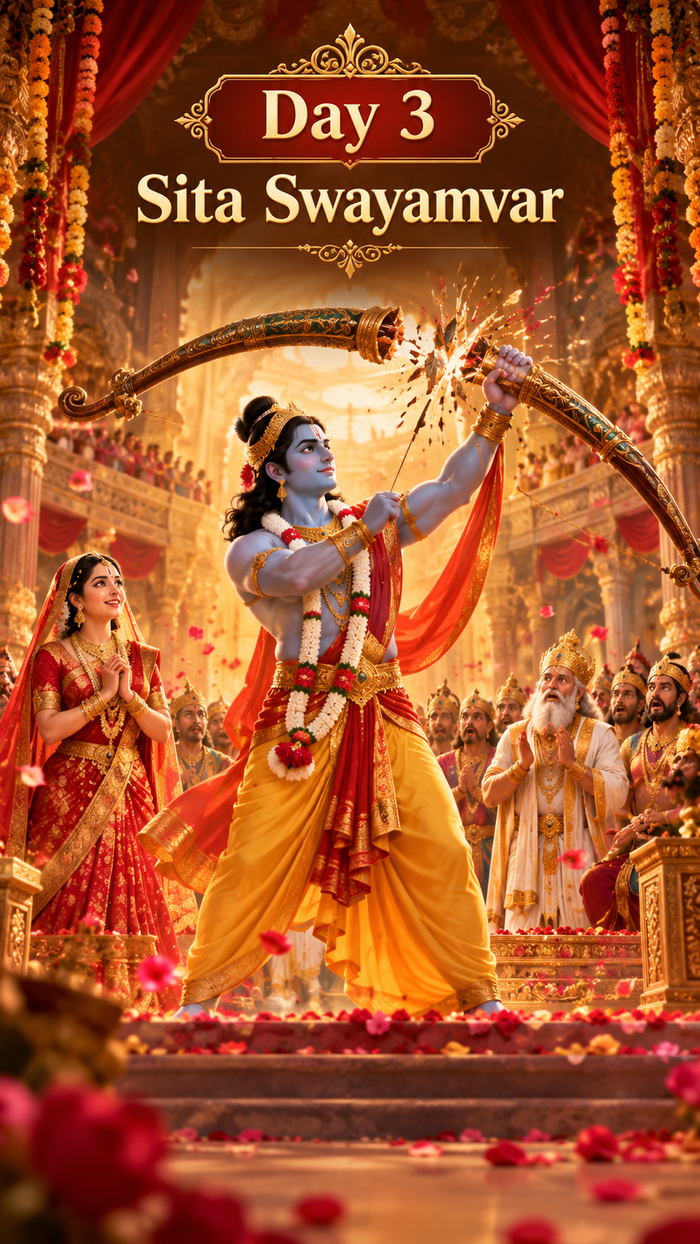 Ramayana story card: Sita Swayamvar