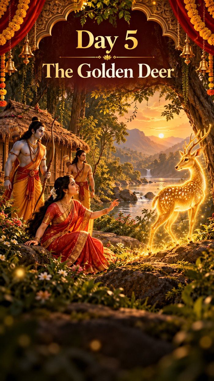 Ramayana story card: The Golden Deer