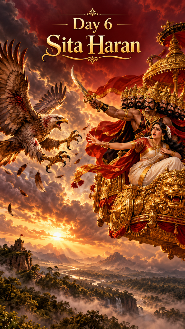 Ramayana story card: Sita Haran