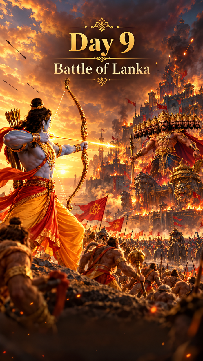 Ramayana story card: Battle of Lanka