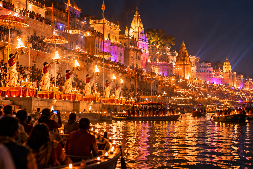 Ganga Maha Aarti during Dev Deepawali in Varanasi