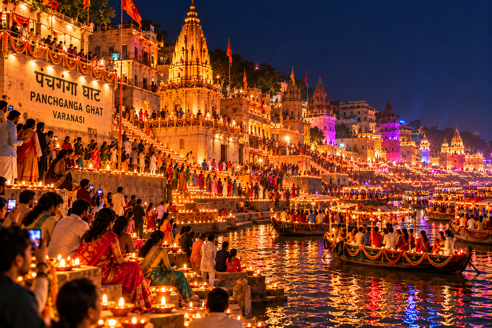 Panchganga Ghat during Dev Deepawali in Varanasi